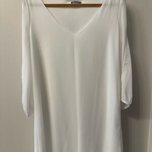 White Chiffon Mini Dress